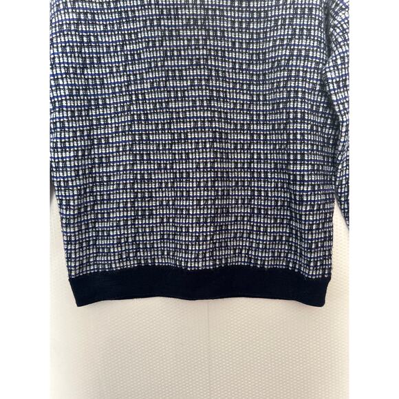 J.Crew Women’s Wool Blend Knit Sweater Navy Cream Size Small Crewneck Pullover - Picture 3 of 9